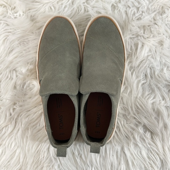 TOMS Paxton Vetiver Grey Suede Slip On Shoes Size 8.5 - Picture 6 of 13